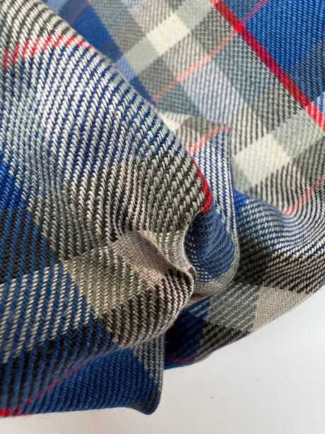 Cotton Tweed Gray-Blue Checked