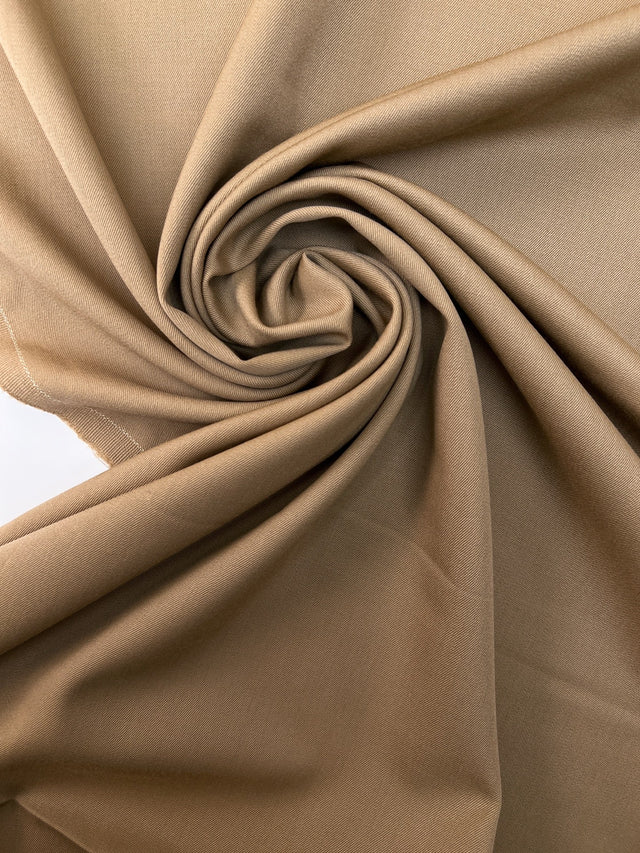 Beige Wool Twill Fabric