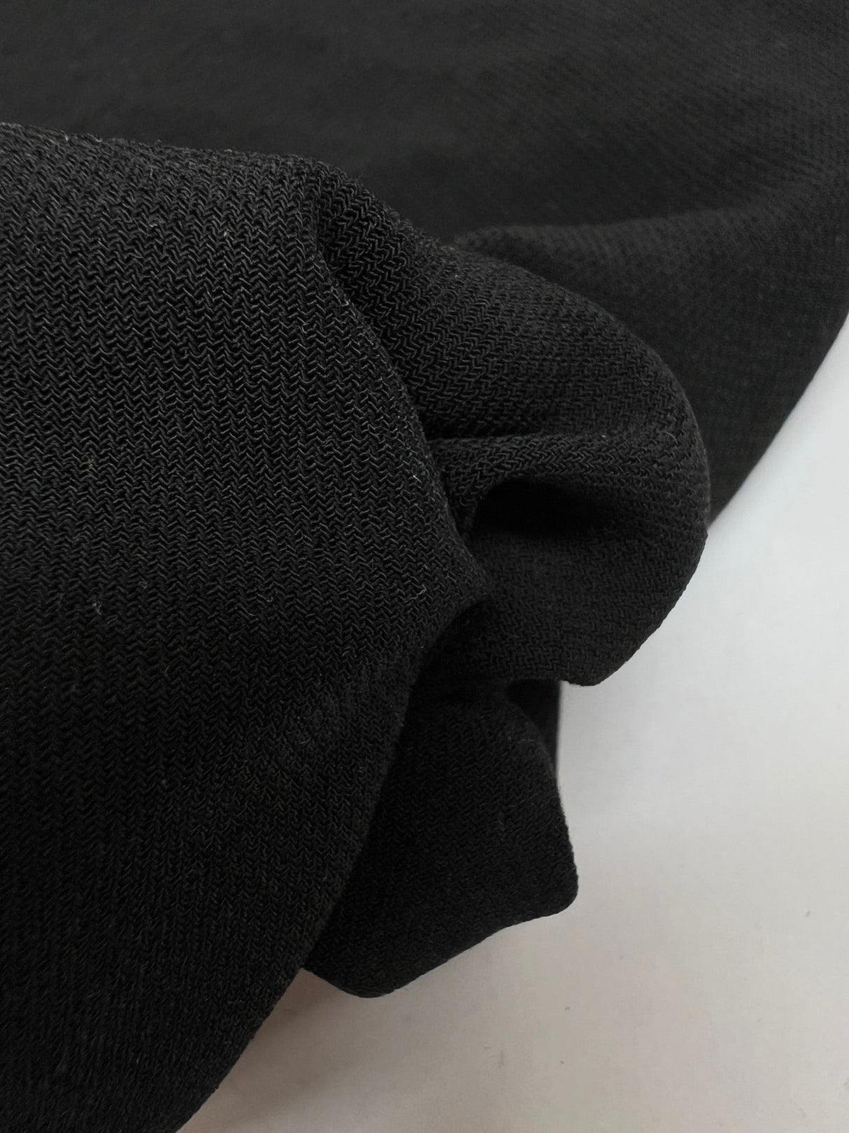 Black Polyester Elastane Twill