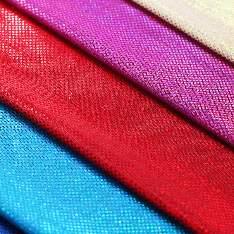 After Glow Holo Polyester Spandex Mesh Fabric - Multiple Colors, Hologram Mesh, Solid, 58/60" Width (1 Yard)