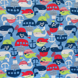 Microfiber Boardshort Fabric Ahoy Mateys Blue