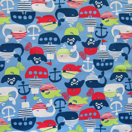 Microfiber Boardshort Fabric Ahoy Mateys Blue