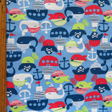 Microfiber Boardshort Fabric Ahoy Mateys Blue