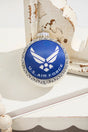 Silver Pearl 3 1/4" Ball with Silk Air Force Logo and Hymn