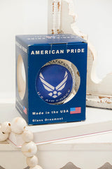 Silver Pearl 3 1/4" Ball with Silk Air Force Logo and Hymn