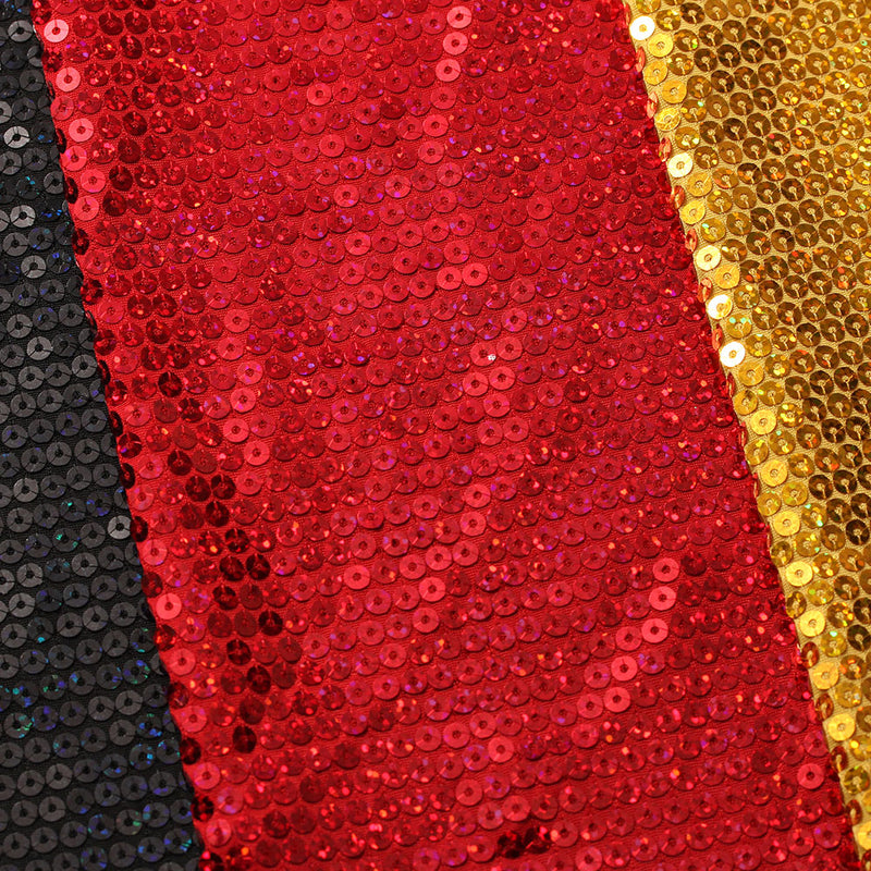 All-Over Mini Sequins Polyester Spandex Fabric - Gold, Red, Black, Round Sequins, 58/60" Width (1 Yard)