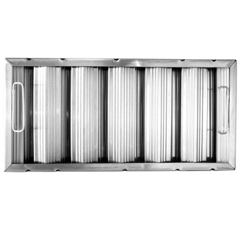 All Points 26-3889 10" x 20" x 2" Stainless Steel Hood Filter - Ridged Baffles
