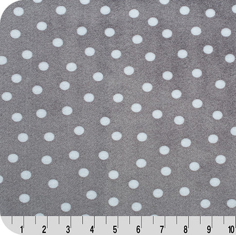 Minky Fabric Dots Cuddle Graphite Alotta 58"-60"
