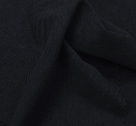 Alova Washed Micro Suede Polyester Fabric - Black, 58/60" Width