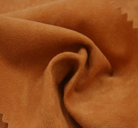 Alova Suede Polyester Fabric - Orange, Velvety Finish, 58/60" Width