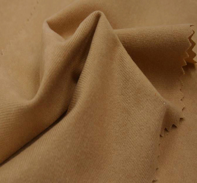 Alova Suede Taupe Polyester Fabric - Taupe, Suede, 58/60" Width