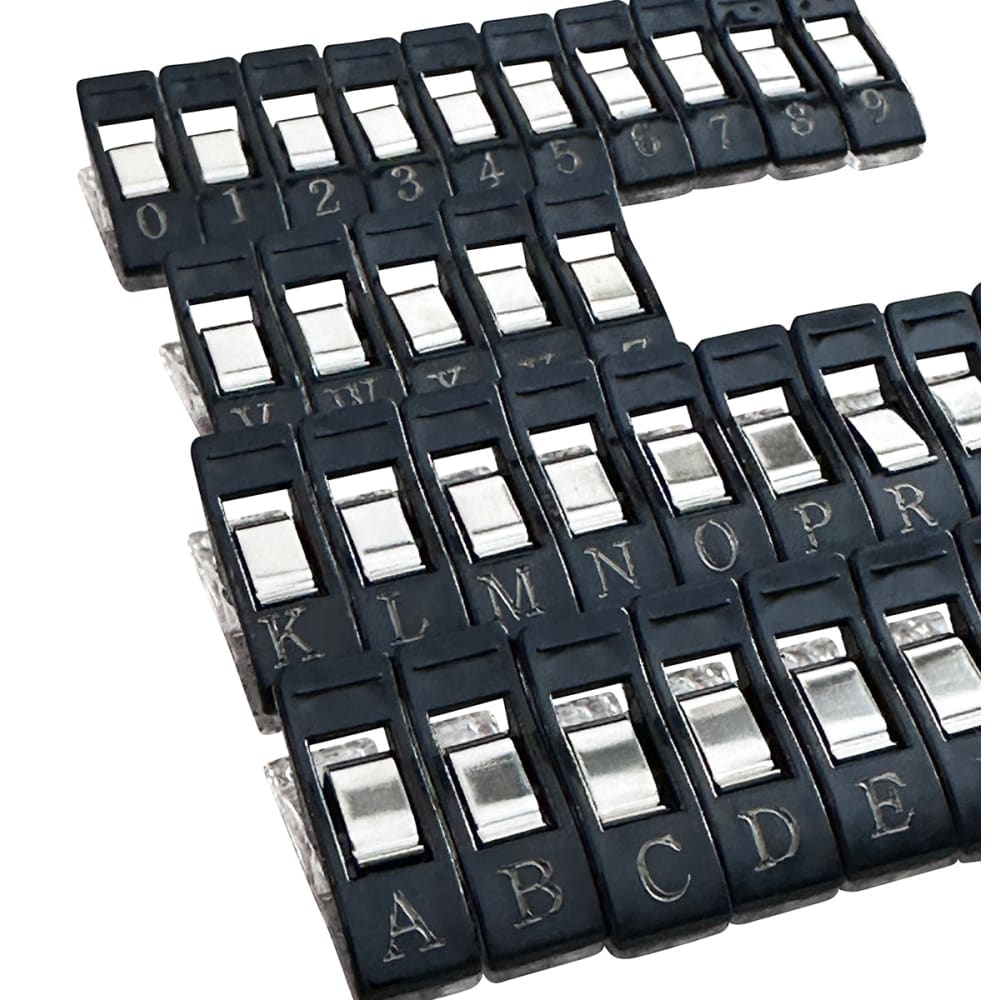 AlphaClips Sewing Tools Accessory - Black, White, 1" Clips, Letters A-Z And Numbers 0-9 (36 Clips)