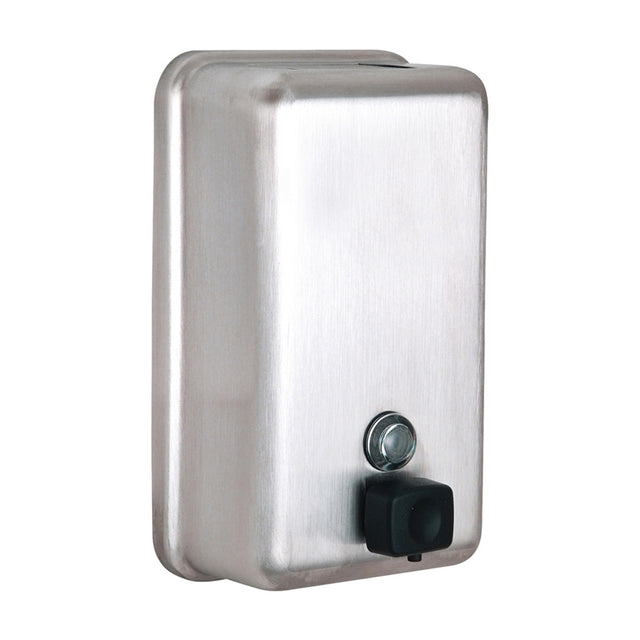 Alpine Industries Surface-Mounted Vertical Stainless Steel Soap Dispenser, 40 Oz