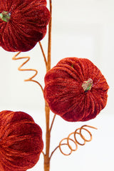 24" Amber Velvet Pumpkin Spray