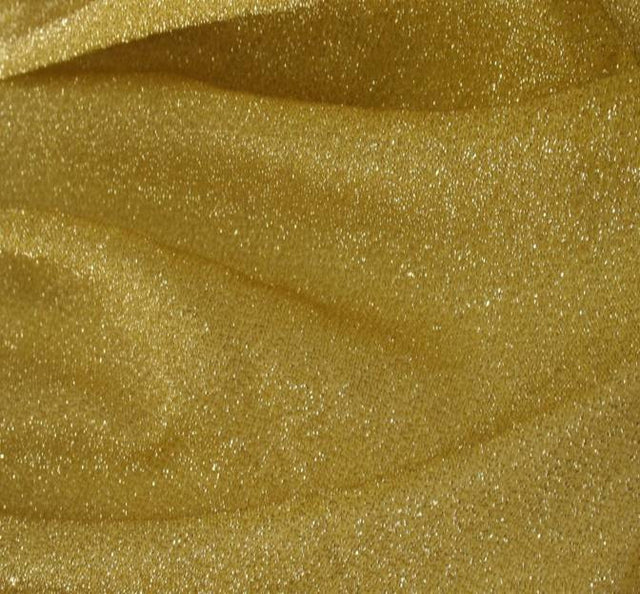 American Knit Solid Gold Nylon Polyester Metallic Sparkle Knit Fabric - Gold, 58/60" Width (1 Yard)