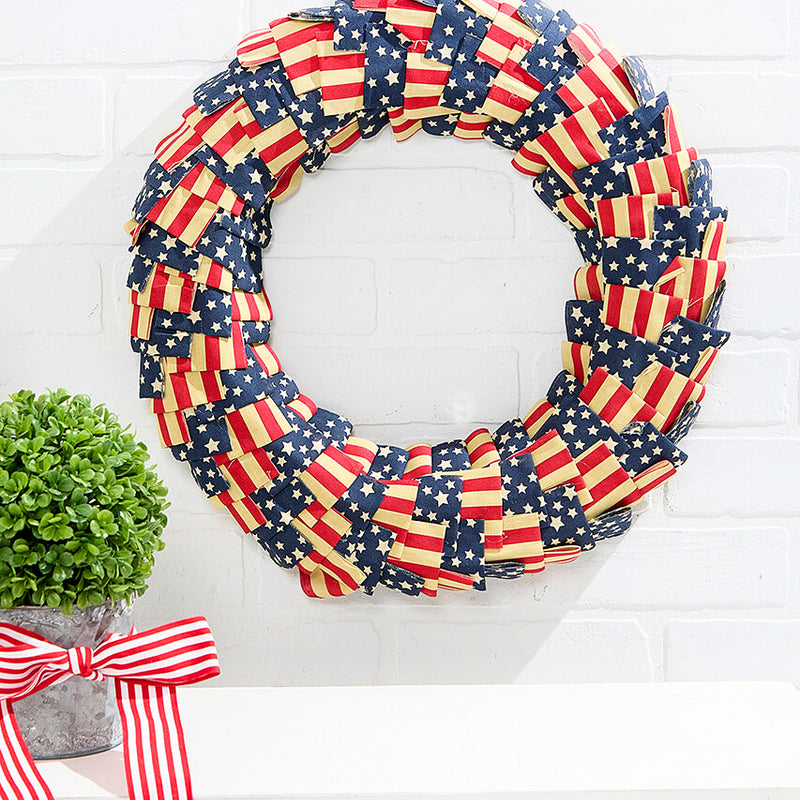 20"H Americana Fabric Wreath