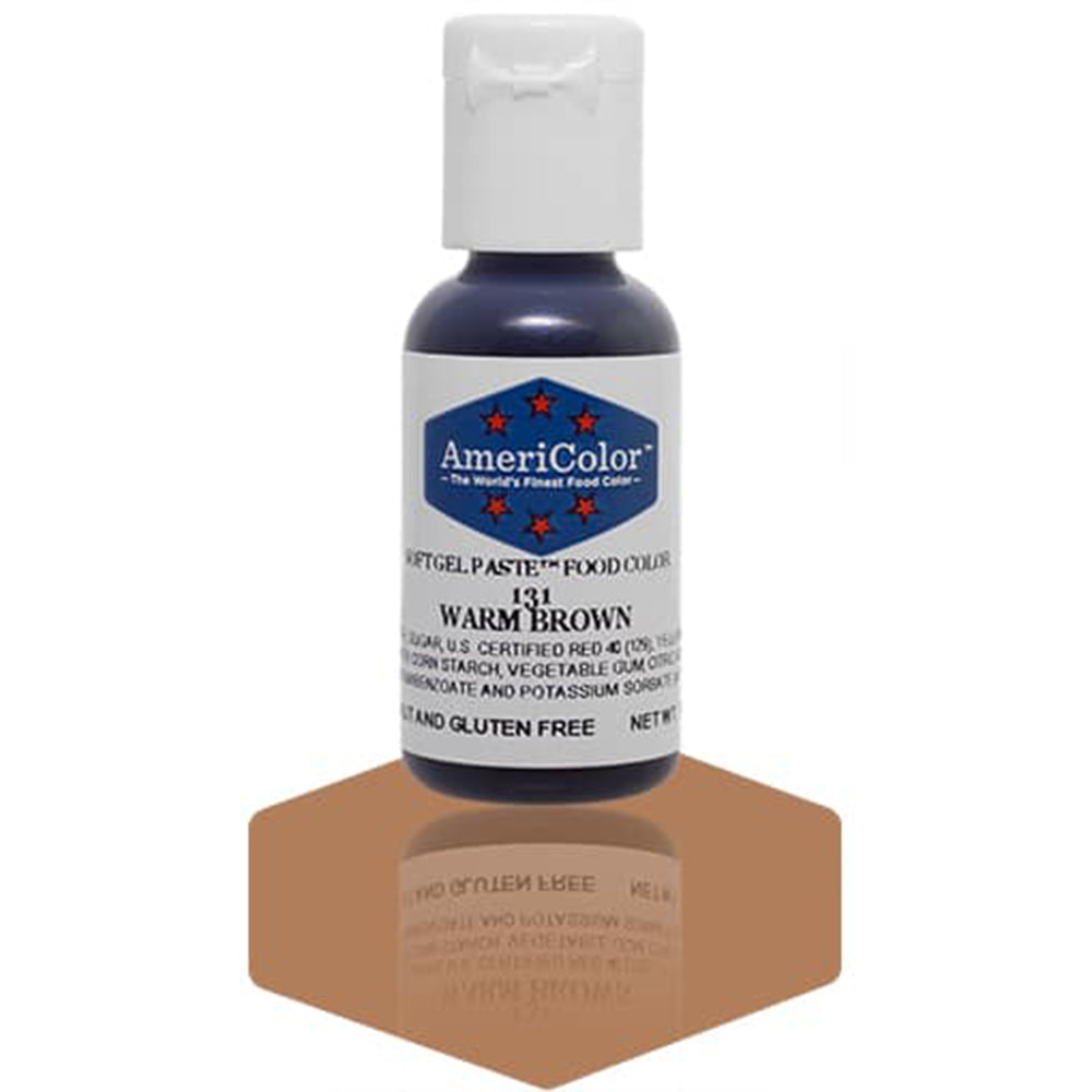 Americolor Warm Brown Soft Gel Paste Food Coloring, .75 oz.