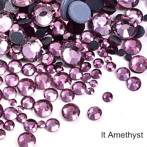Amethyst Hot Fix Rhinestones Fabric - Light Pink, Loose Rhinestones, SS6/2MM, SS10/3MM, SS16/4MM, SS20/5MM, SS30/6MM (1 Bag)