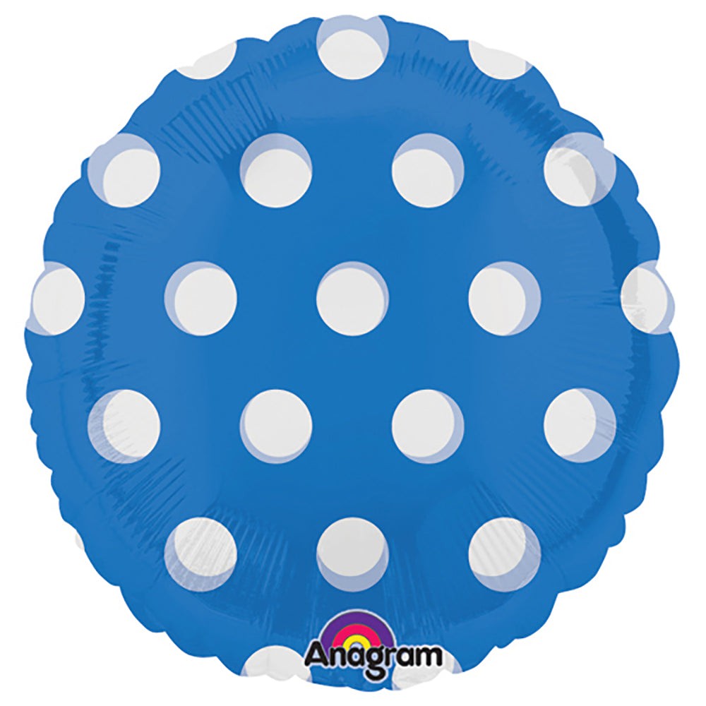 Foil Balloon 18 Inch Blue Dots