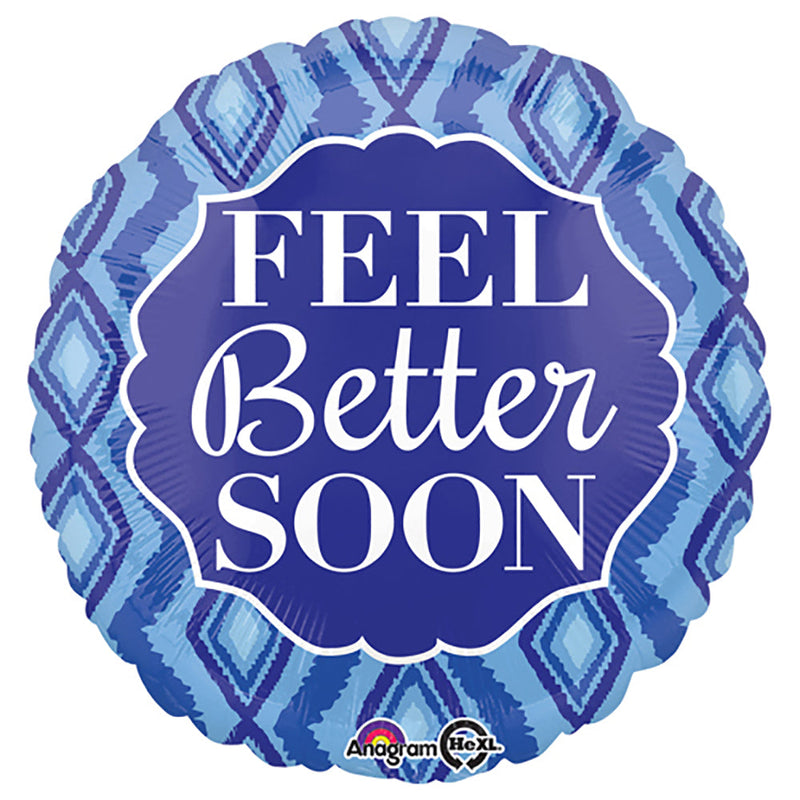 Foil Balloon Feel Better Soon Diamonds 18 Inch