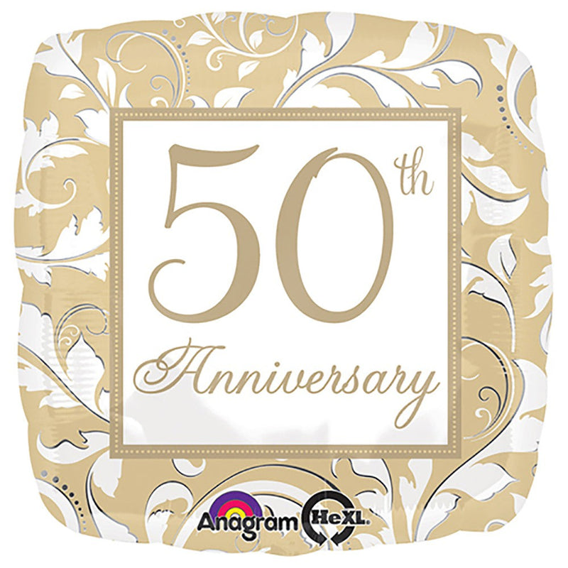 Gold 50th Anniversary Foil Balloon