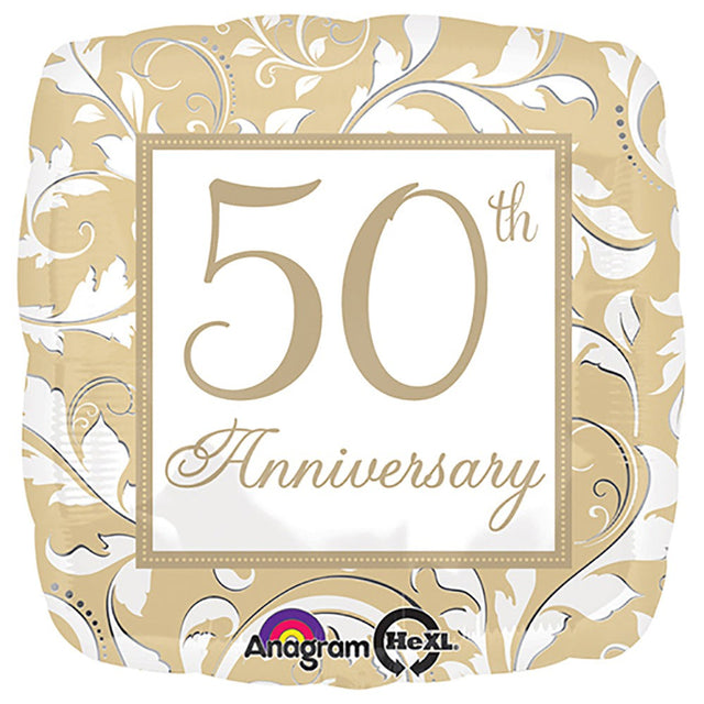 Gold 50th Anniversary Foil Balloon