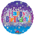 18 Inch Happy Birthday Bright Stars Foil Balloon
