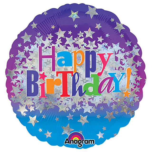 18 Inch Happy Birthday Bright Stars Foil Balloon