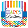 Foil Balloon Happy Birthday Bright Stripe & Chevron