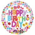 18 Inch Happy Birthday Flower Foil Balloon