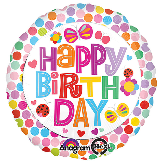 18 Inch Happy Birthday Flower Foil Balloon