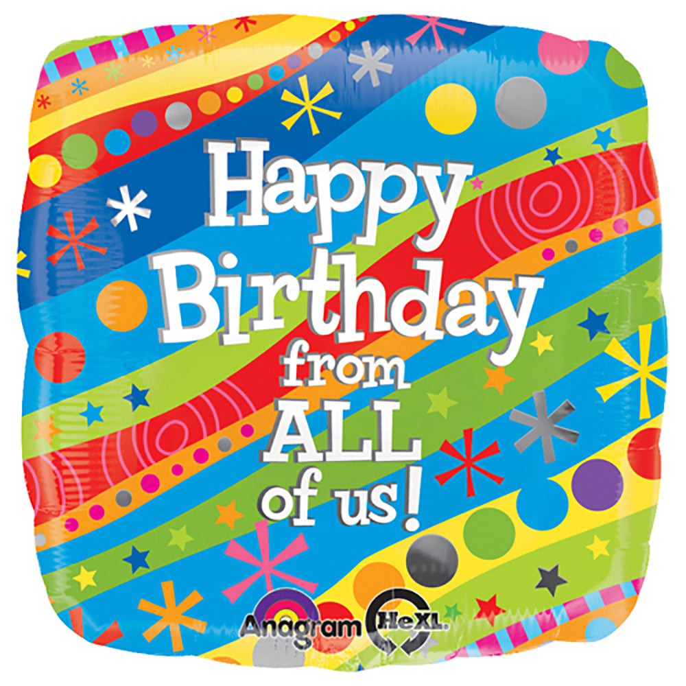 Foil Balloon Happy Birthday From All Of Us