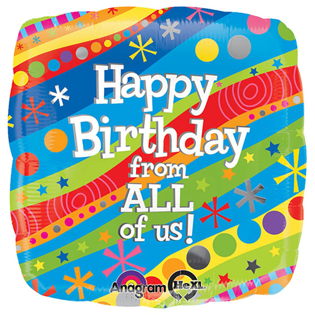 Foil Balloon Happy Birthday From All Of Us