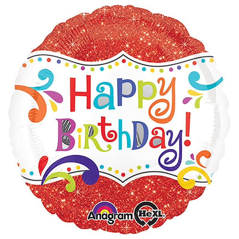 Foil Balloon Happy Birthday Sparkle 18 Inch