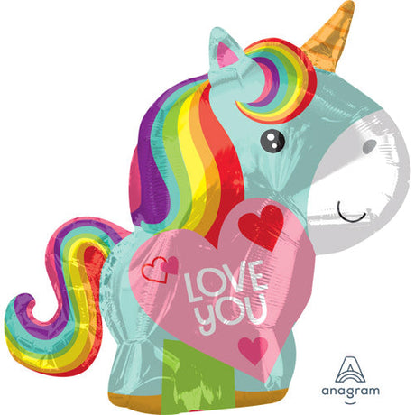Foil Balloon Unicorn Love 18 Inch