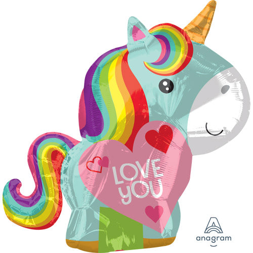 Foil Balloon Unicorn Love 18 Inch