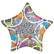 Foil Balloon Happy Birthday Stars