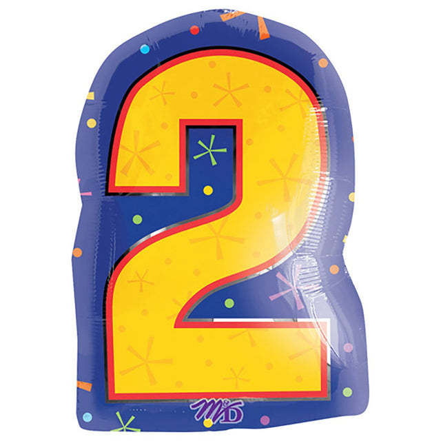 Foil Balloon Number 2 Multi-Color 20 Inch