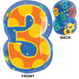 Foil Balloon Number 3 Confetti Dots