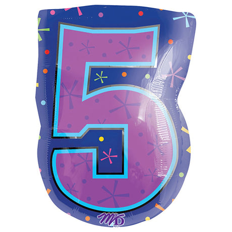 Foil Balloon Number 5 Multi-Color