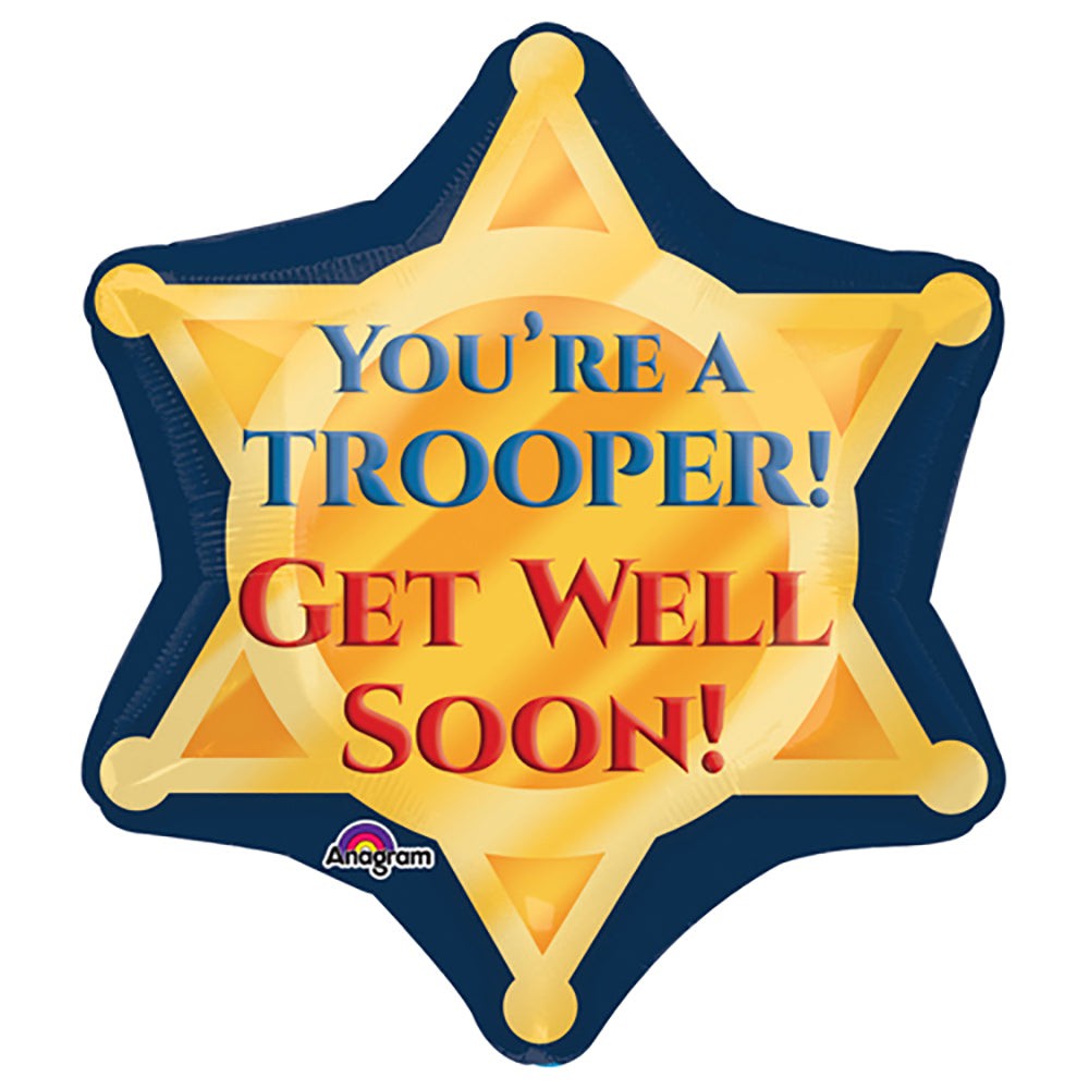 Foil Balloon Trooper Badge Get Well Soon