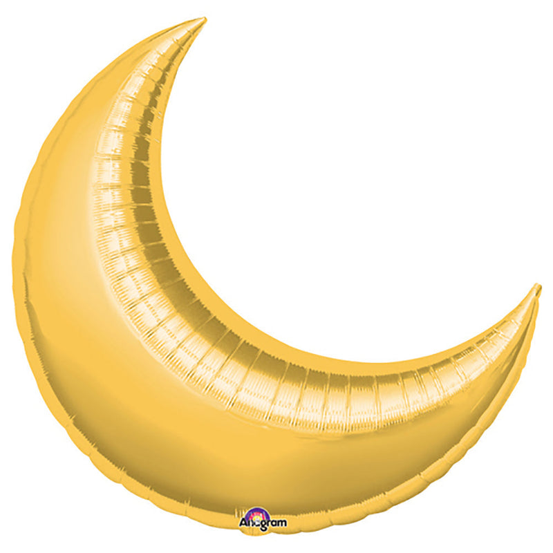 Gold Crescent Moon Foil Balloon 3 Pack