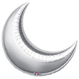 Silver Crescent Moon Foil Balloon 3 Pack