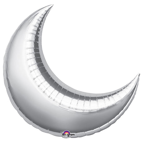 Silver Crescent Moon Foil Balloon 3 Pack