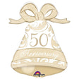 Gold 50th Anniversary Bell Foil Balloon