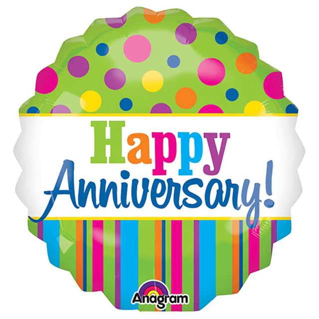 Anniversary Foil Balloon 28 Inch Bright
