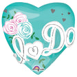 Foil Balloon 28 Inch I Do Heart Tiffany Blue
