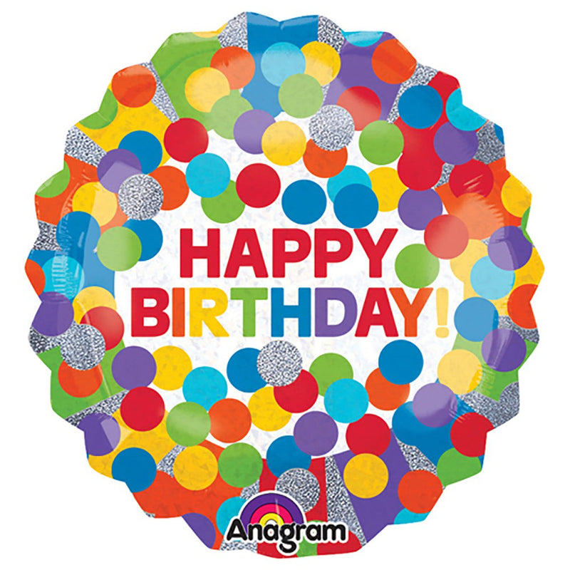 Foil Balloon Primary Rainbow Birthday 28 Inch
