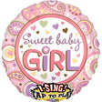Foil Balloon Sweet Baby Girl Sing-A-Tune