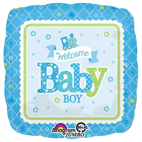 Baby Boy Train Foil Balloon 28 Inch